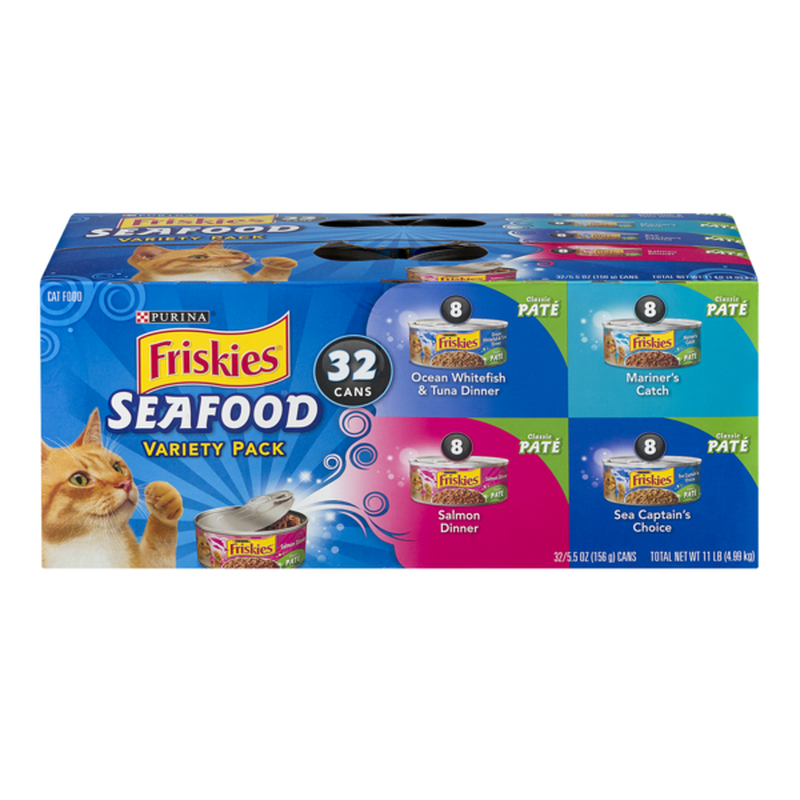 Purina Friskies Pate Wet Cat Food Variety Pack, Seafood Favorites (11