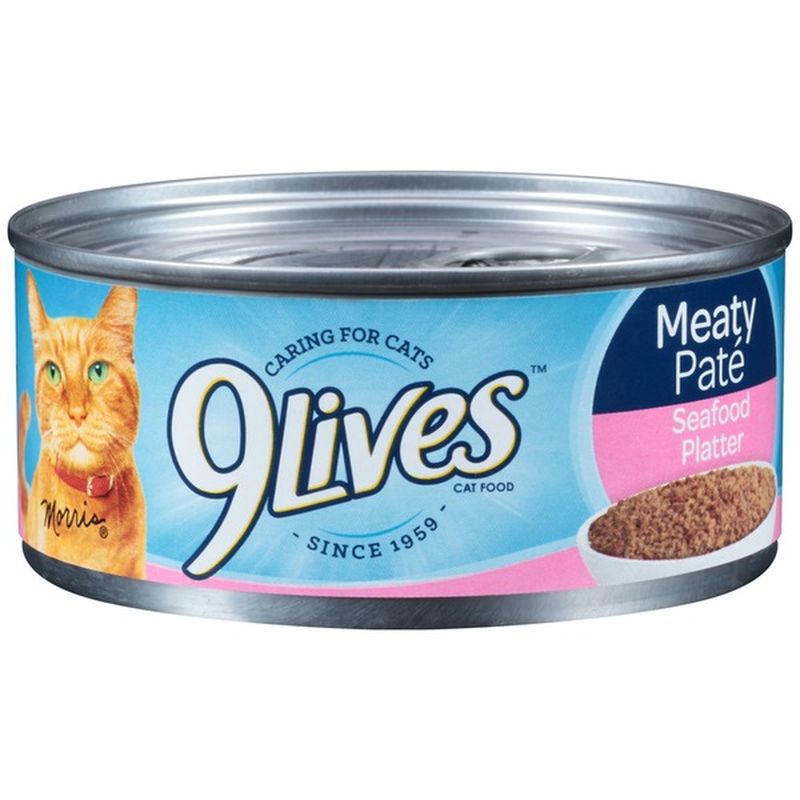 9 Lives Cat Food, Seafood Platter, Meaty Pate (5.5 oz) - Instacart