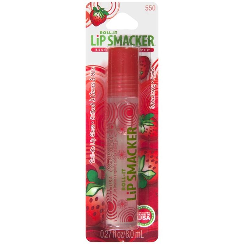 Lip Smacker Roll On Lip Gloss Strawberry 027 Oz Instacart 