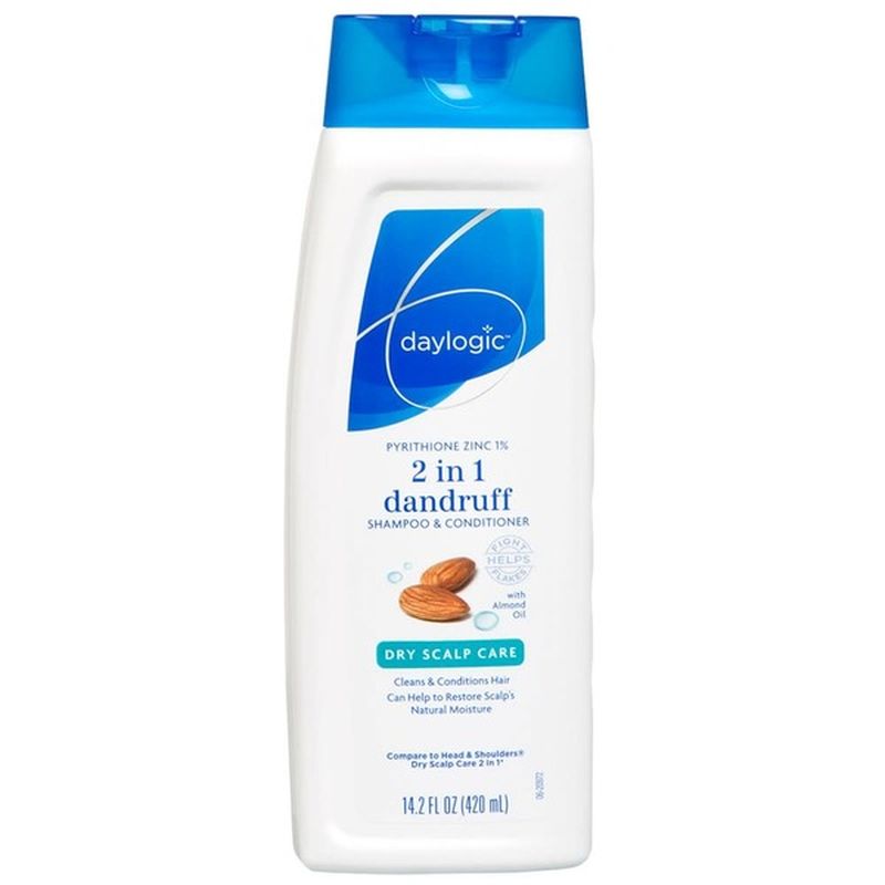Rite Aid Daylogic 2 in 1 Dandruff Shampoo and Conditioner, Dry Scalp Care with Almond Oi (0.489