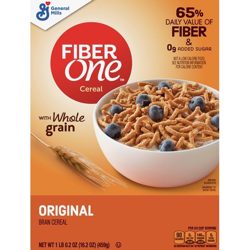 Fiber One Bran Cereal, with Whole Grain, Original (16.2 oz) from Heinen's Instacart