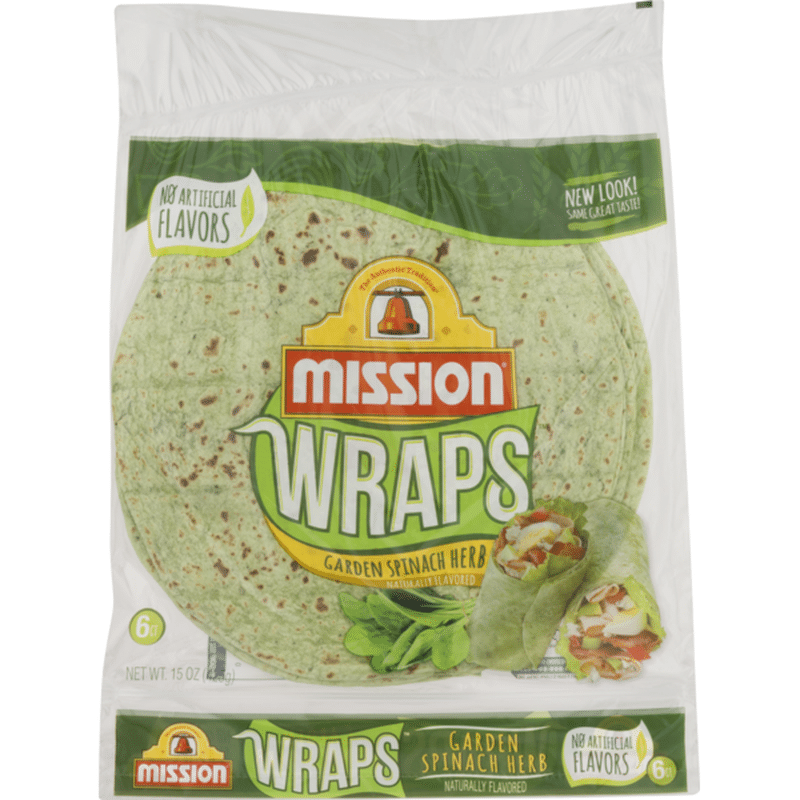 Mission Wraps Garden Spinach Herb Tortillas (6 ct) from ...