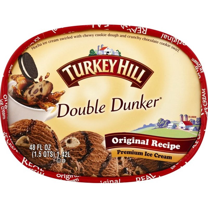 Turkey Hill Ice Cream, Premium, Original Recipe, Double Dunker (48 oz