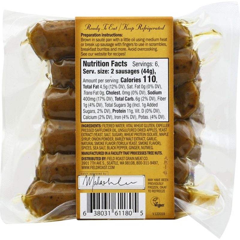 Field Roast Breakfast Sausage, Apple Maple (9.31 oz) from Jimbo's