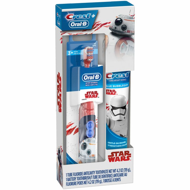 Oral-B Holiday Gift Pack with Battery Toothbrush and Toothpaste featuring STAR WARS Crest & Oral-B Kids Holiday Gift Pack with Battery Toothbrush and Toothpaste