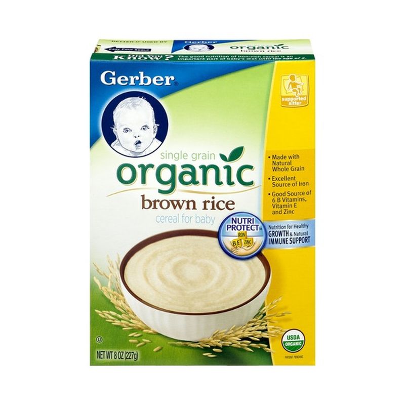 Gerber Cereal For Baby, Organic, Whole Grain Rice (8 oz) Instacart