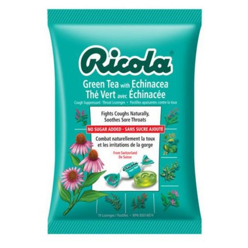 Ricola Green Tea with Echinacea Sugar Free Cough Suppressant Throat