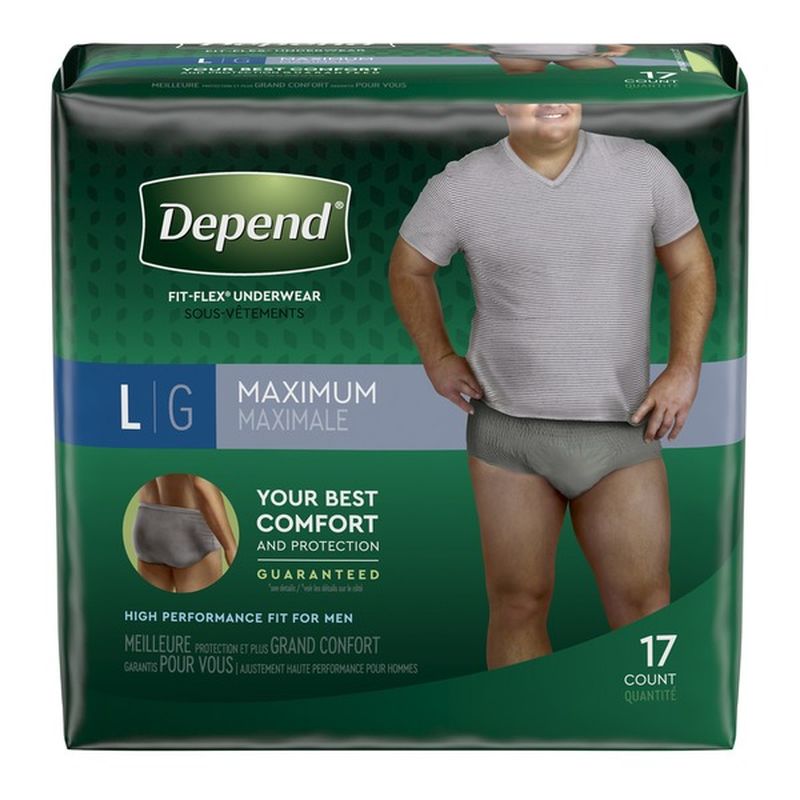 Depend FIT-FLEX Incontinence Underwear for Men, Maximum Absorbency (17 ...