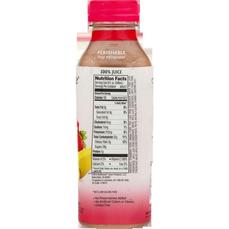 Bolthouse Farms 100% Fruit Juice Smoothie, Strawberry Banana (15.21 fl ...