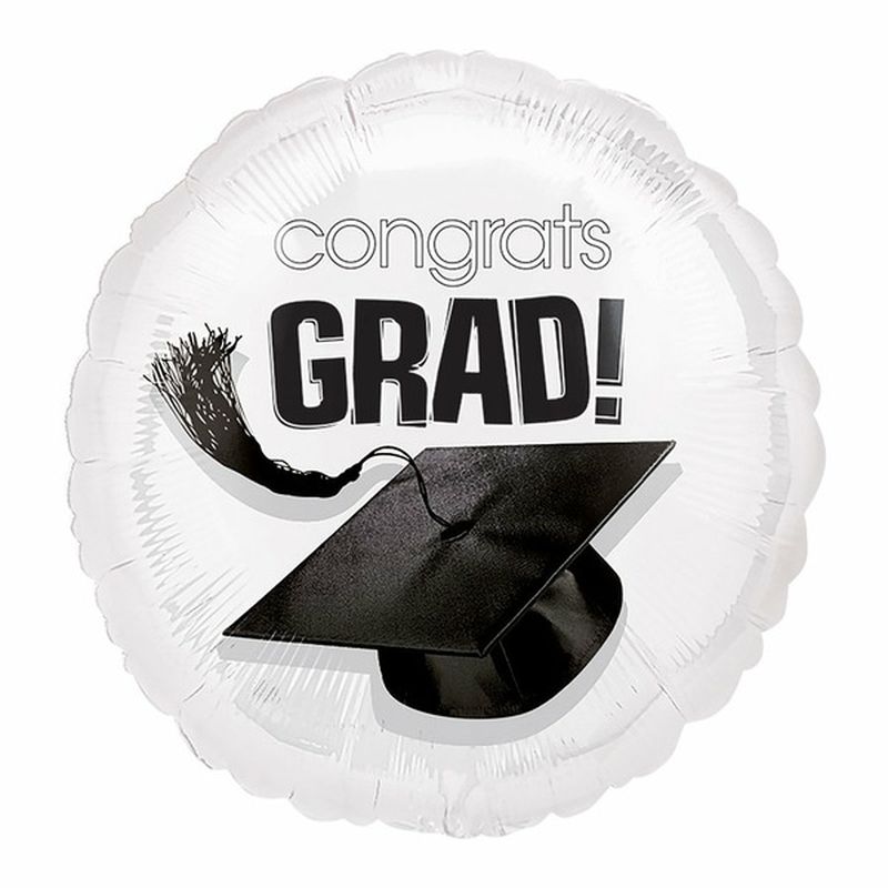 Amscan 18" Congrats Grad! School Colors White Balloon