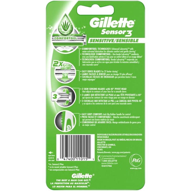 Gillette Sensor3 Sensitive Men'S Disposable Razor