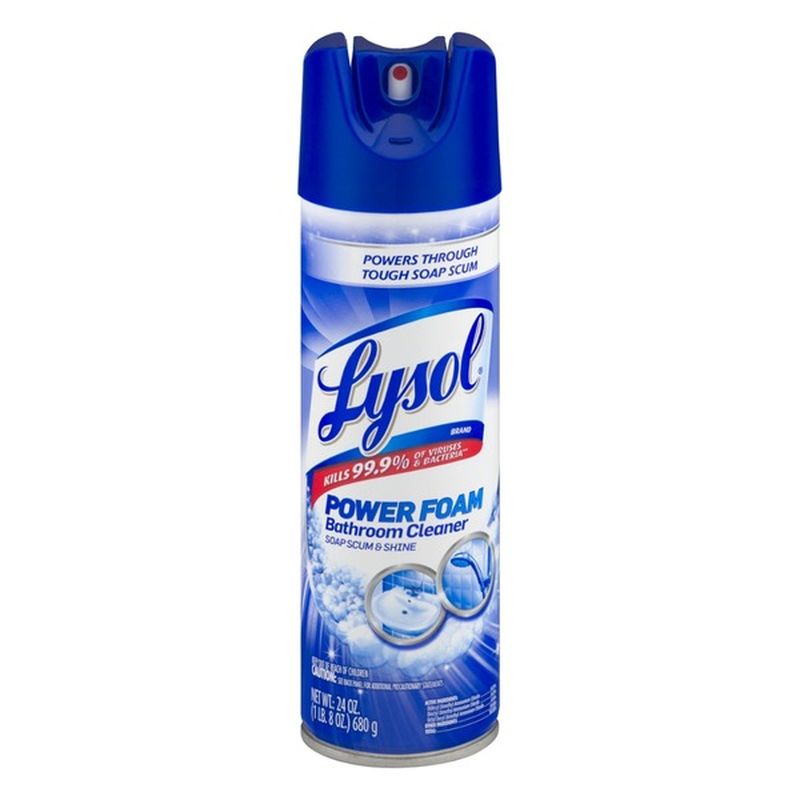Lysol Power Foam Bathroom Cleaner Soap Scum & Shine (24 oz) Instacart