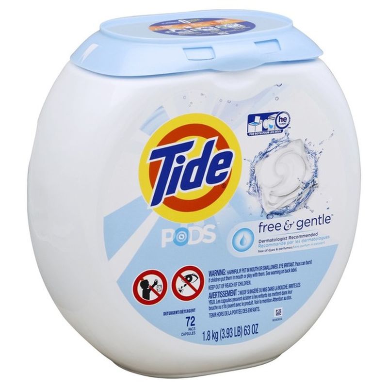 Tide PODS Free & Gentle, Liquid Laundry Detergent Pacs (72 ct) from
