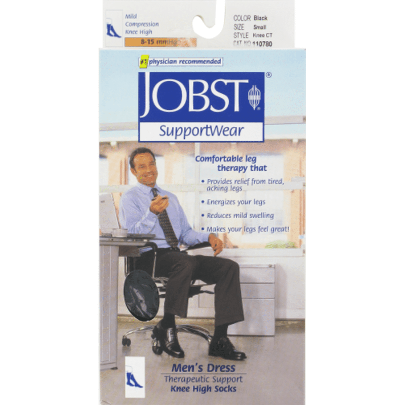 JOBST Black Supportwear Men's Knee High Dress Socks