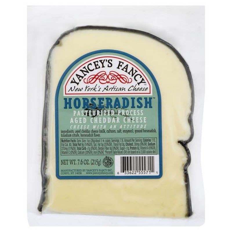Yancey's Fancy Cheddar Cheese, Pasteurized Process Aged, Horseradish (7