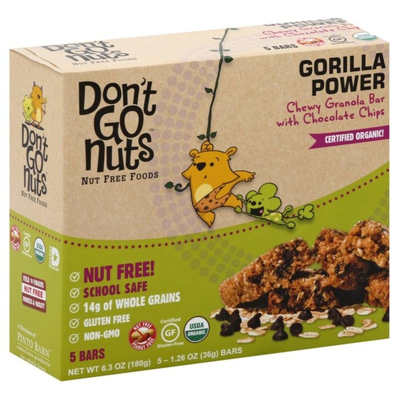 Dont Go Nuts Granola Bar, with Chocolate Chips, Gorilla Power, Chewy (5