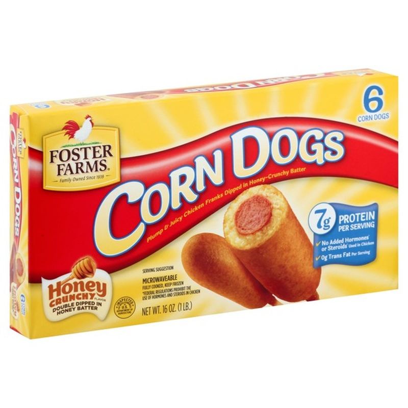 Foster Farms Corn Dogs Honey Crunchy Flavor 6 Ct Instacart