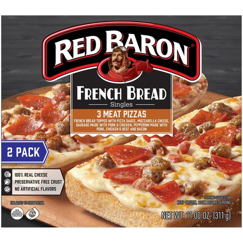 Red Baron French Bread Singles 3 Meat Pizzas (11 oz) from Safeway ...