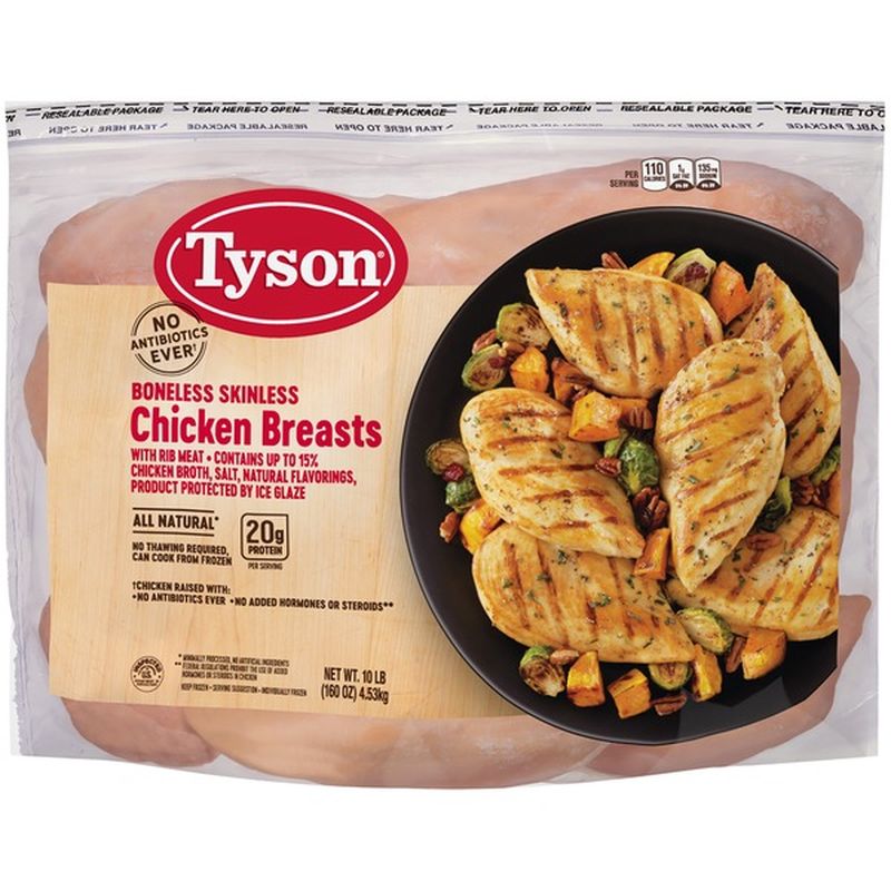 Tyson Boneless Skinless Chicken Breasts, 10 lb. (Frozen) (10 oz) from