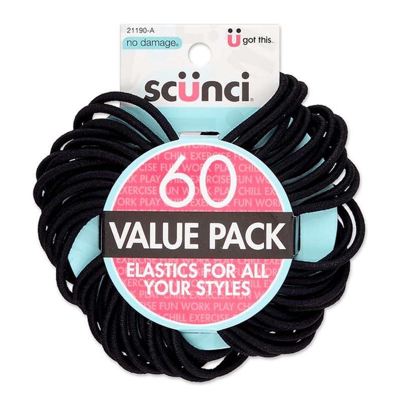 Scunci Elastic Hair Ties (60 ct) Delivery or Pickup Near Me - Instacart