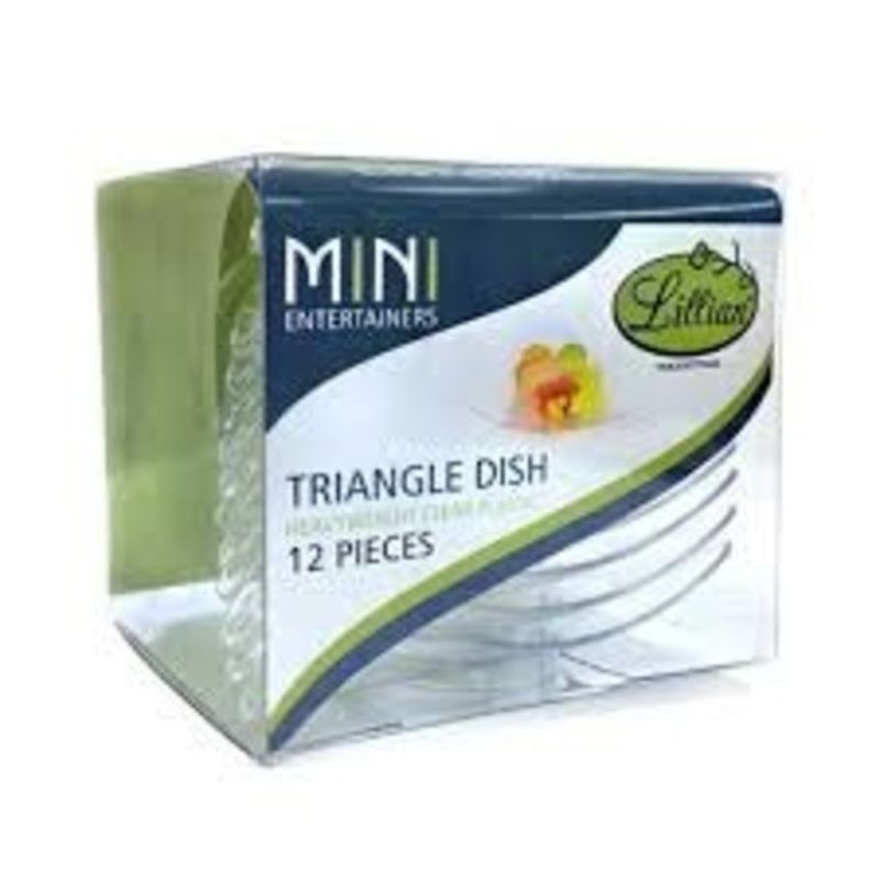 Lillian Mini Clear Plastic Triangle Dish