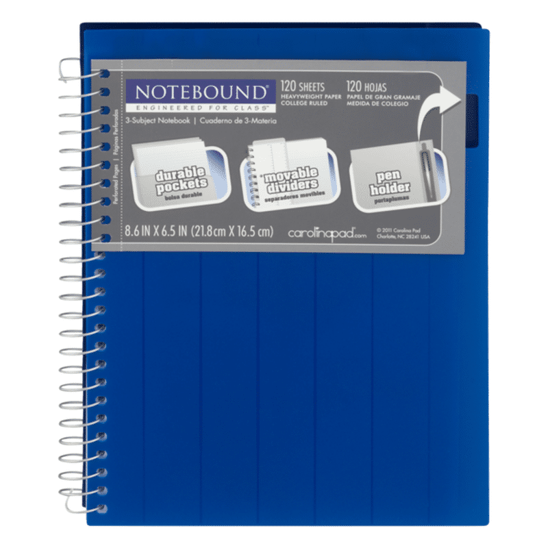 Notebound Notebound 3-Subject Notebook College Ruled (1 ct) - Instacart