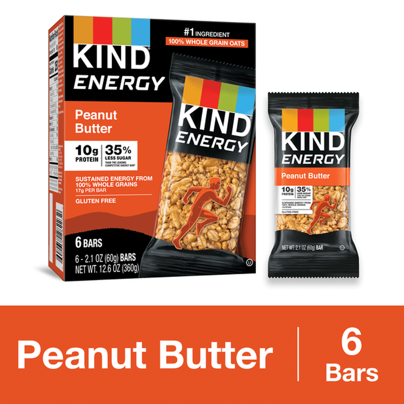 KIND Energy Peanut Butter Energy Bars (2.1 oz) - Instacart