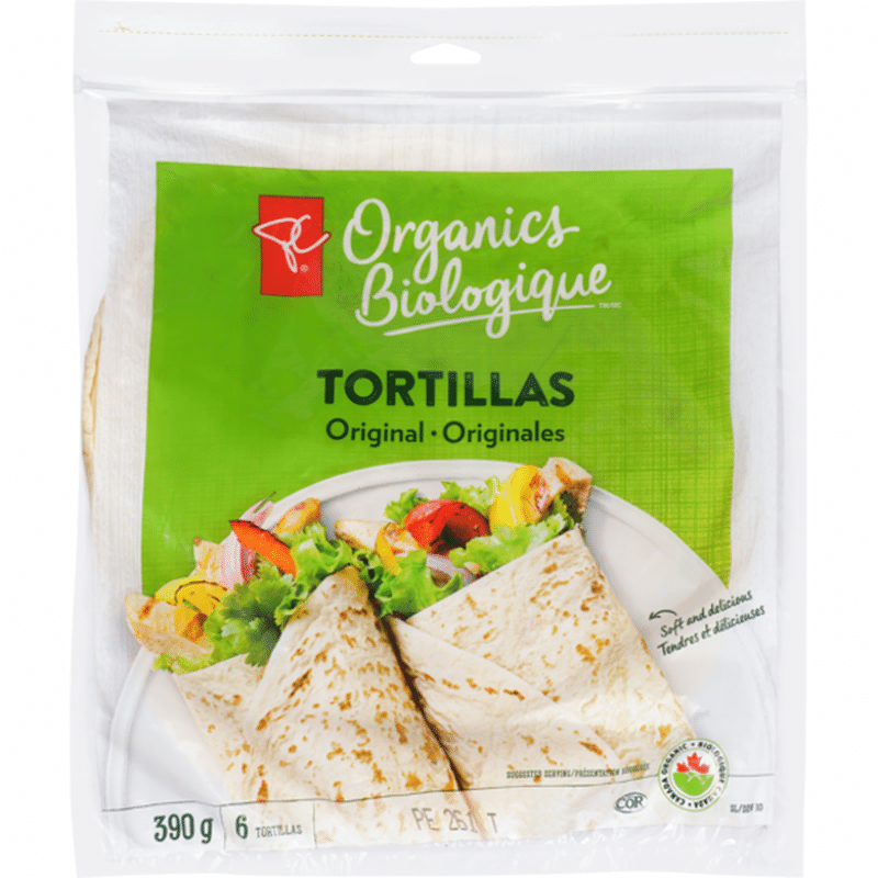 President's Choice Organic 10" Original Tortilla (390 g) Instacart