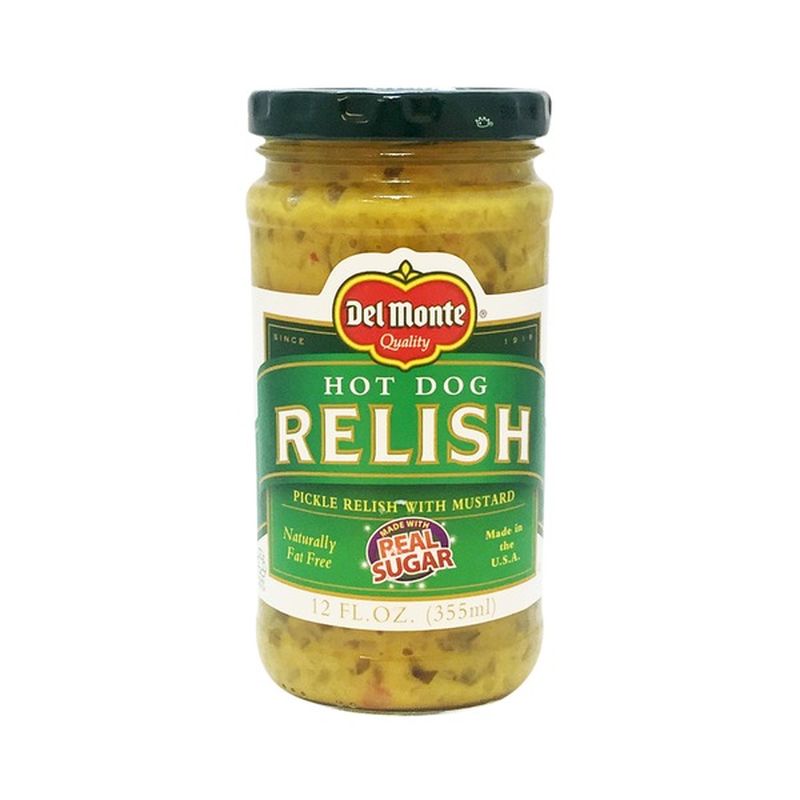 Del Monte Relish, Hot Dog, Pickle Relish With Mustard, Jar (12 oz