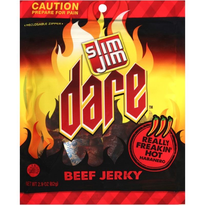 Slim Jim Dare Really Freakin' Hot Habanero Beef Jerky (2.9 oz) Instacart