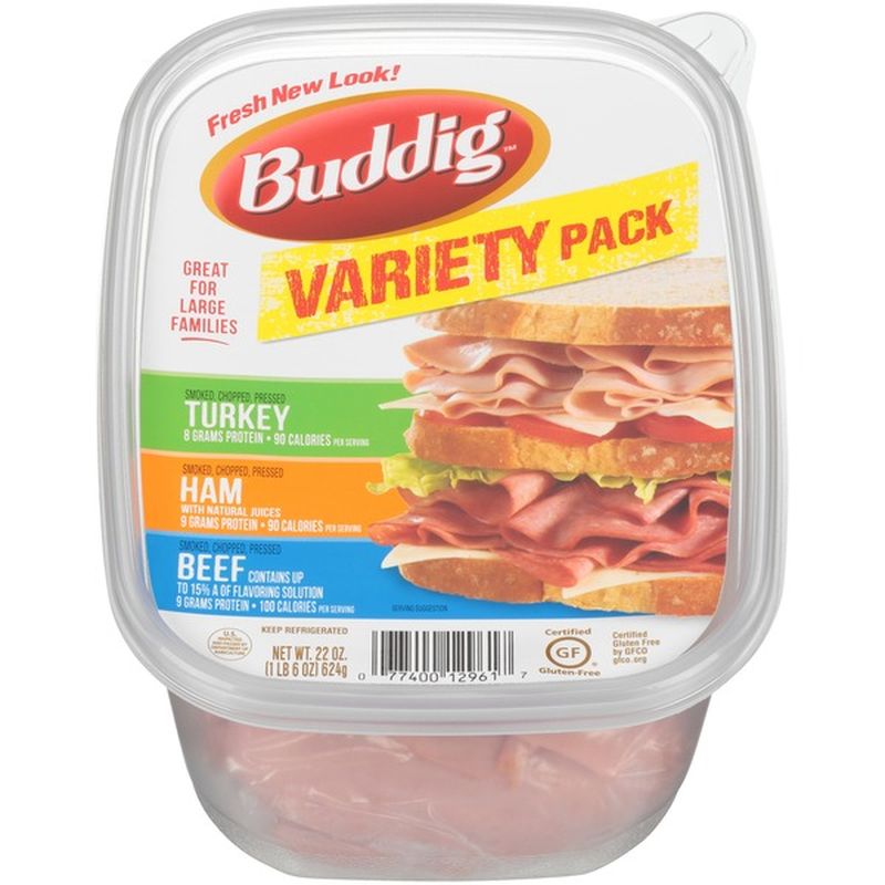 Buddig Turkey, Ham & Beef Variety Pack (22 oz) from FoodsCo - Instacart