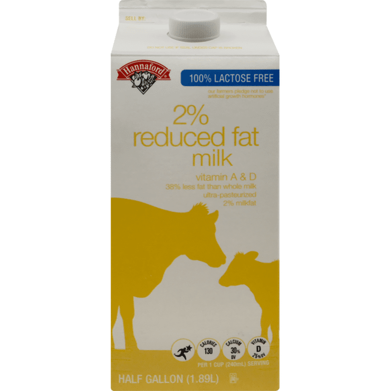 Hannaford Lactose Free 2 Reduced Fat Milk (0.5 gal) Instacart