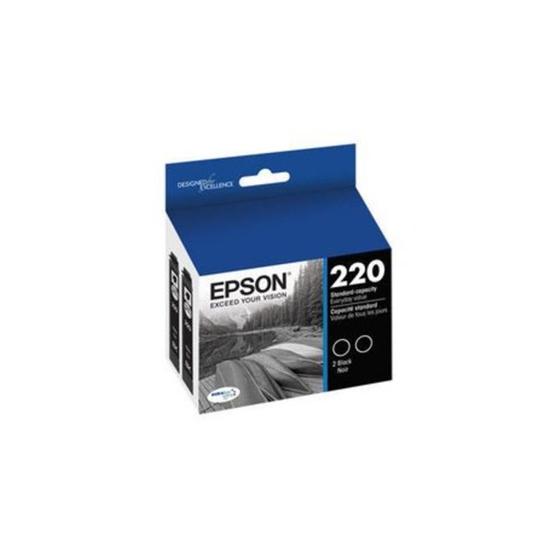 Epson 220 Dura Brite Ultra Ink Cartridge Dual Pack Black (T220120 D2 ...