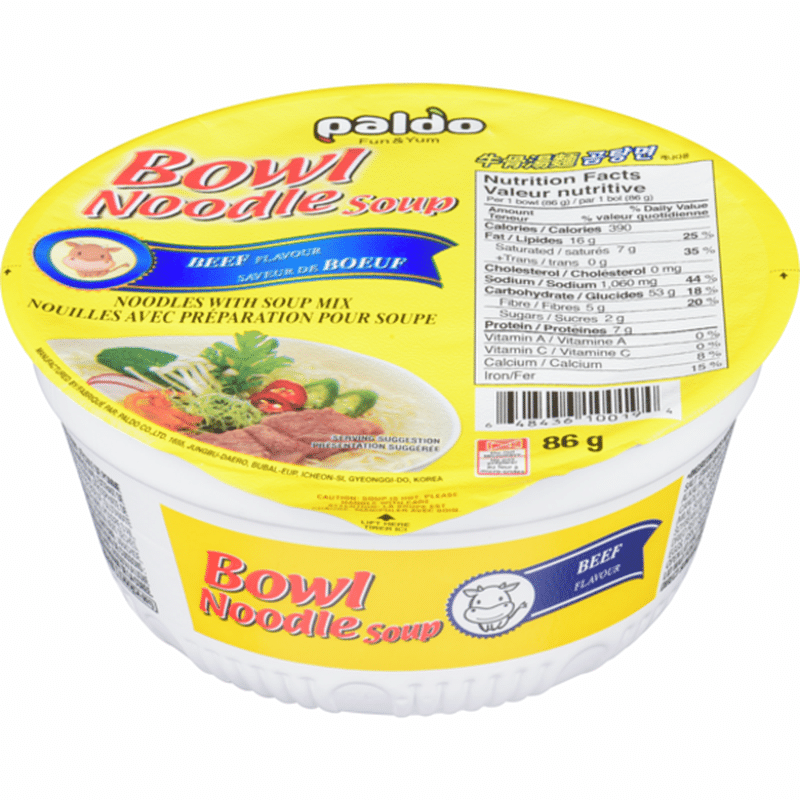 Paldo Gomtang Instant Noodle Soup, Beef Flavor with Vegetable, Mild