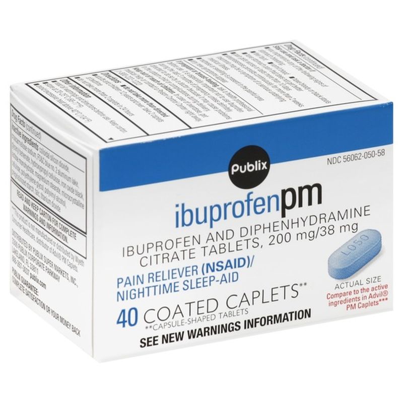 Publix Ibuprofen Pm Coated Caplets (40 ct) Instacart