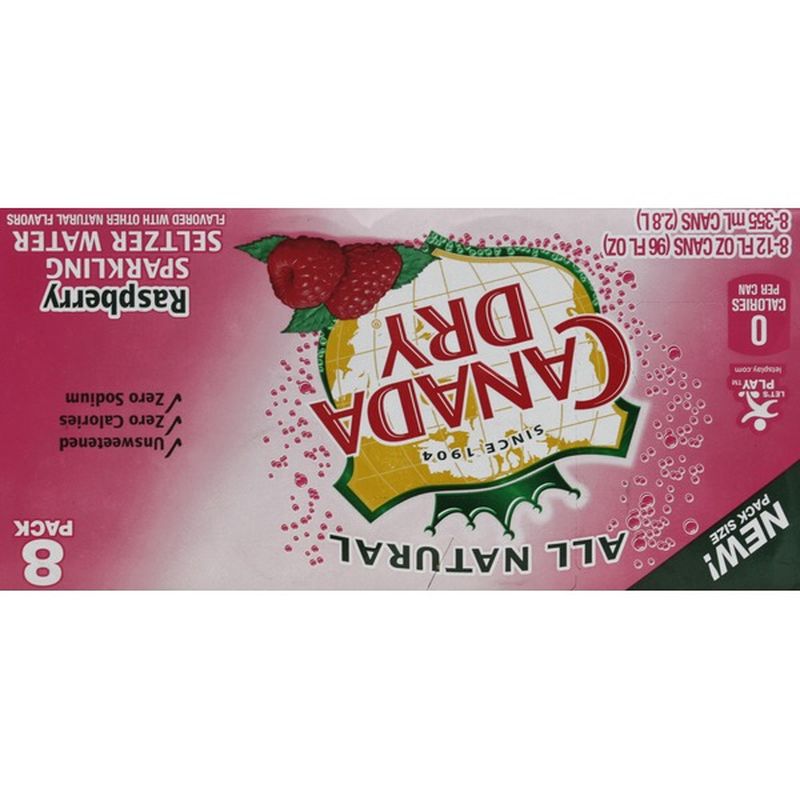 Canada Dry Sparkling Water, Seltzer, Raspberry, 8 Pack (8 each) Instacart