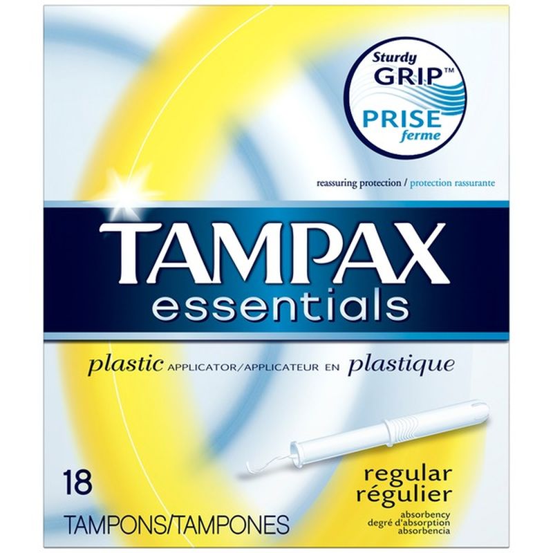 Tampax Essentials Regular Absorbency Unscented Tampons (18 ct) Delivery