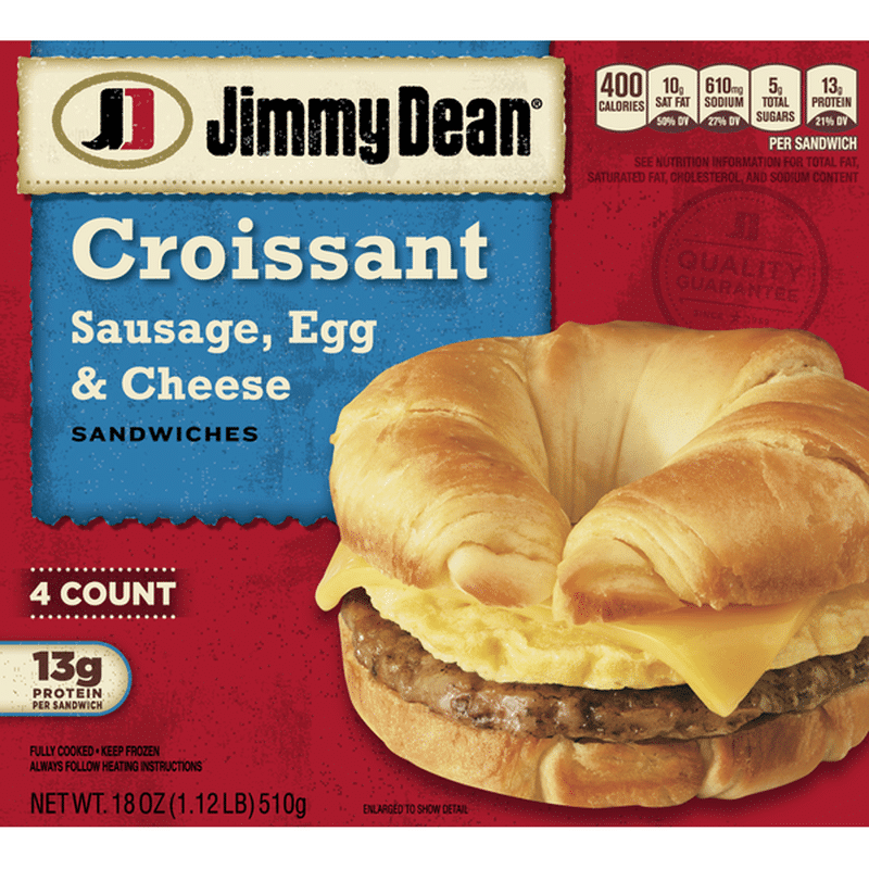 Jimmy Dean Sausage, Egg & Cheese Croissant Sandwiches (4.5 oz) from ...