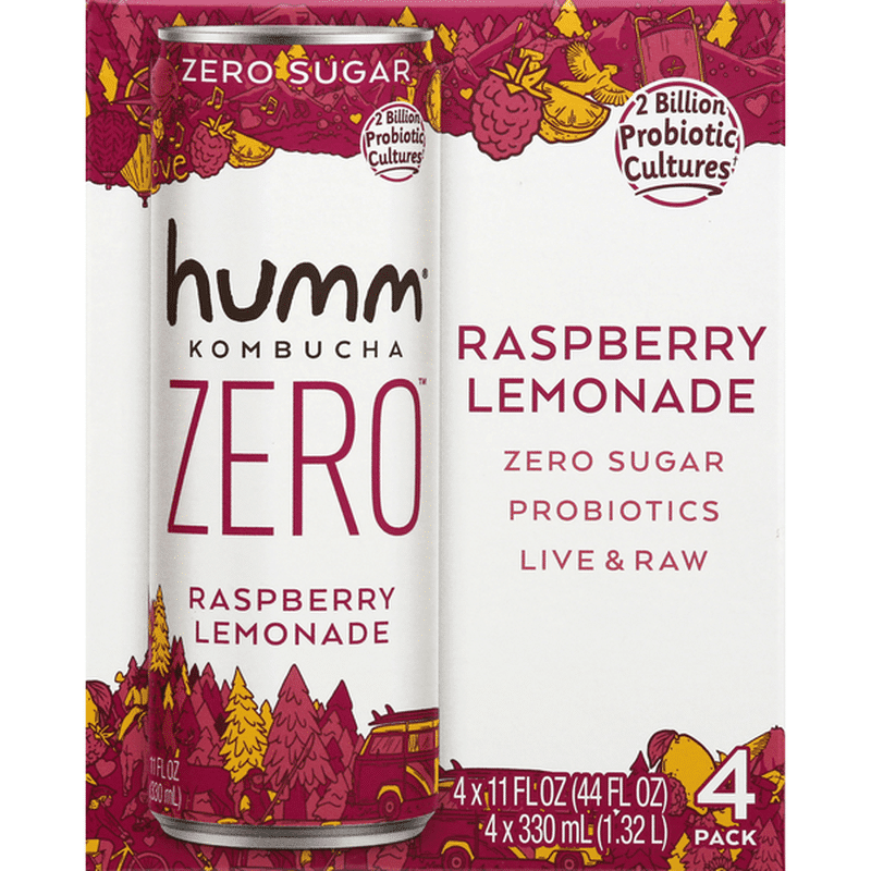 Humm Kombucha, Raspberry Lemonade, 4 Pack (4 each) Instacart