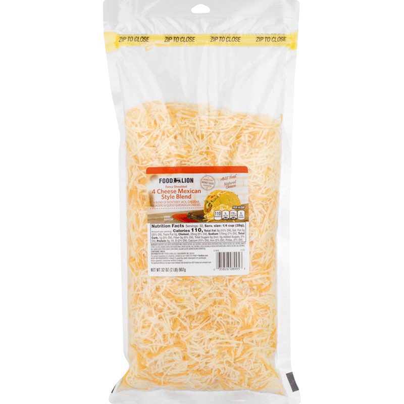 Food Lion Shredded Cheese, 4 Cheese, Mexican Blend (32 oz) Instacart