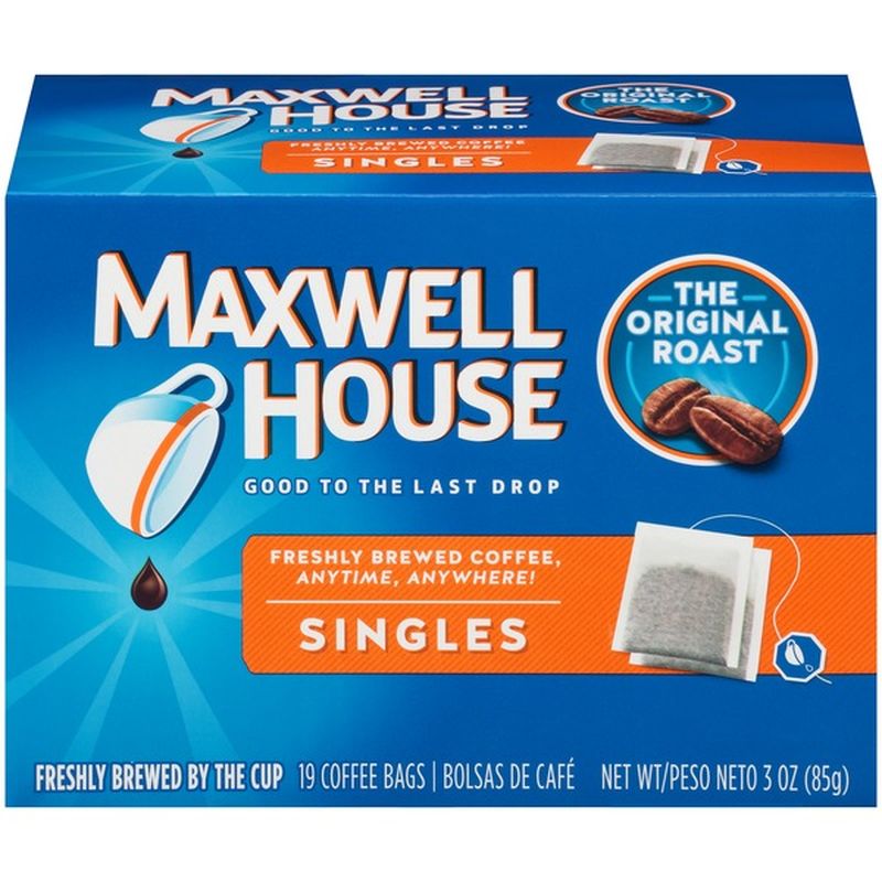 Maxwell House Singles Original Roast Coffee Bags (19 ct) Instacart