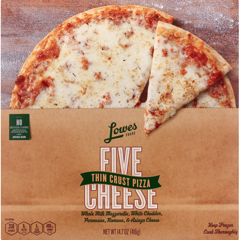 Lowes Foods Pizza, Five Cheese, Thin Crust (14.7 oz) Delivery or Pickup