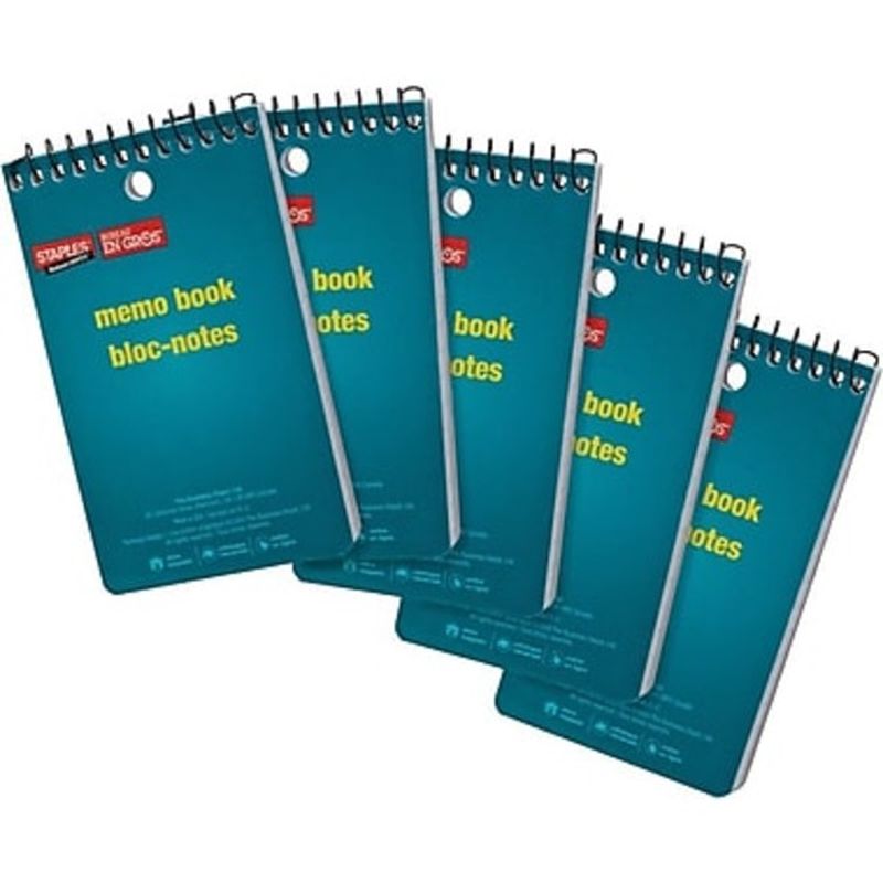 Staples 3" x 5" 60 Sheets Memo Books