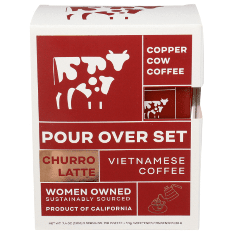 Copper Cow Churro Latte Vietnamese Coffee Pour Over Set (7.4 oz