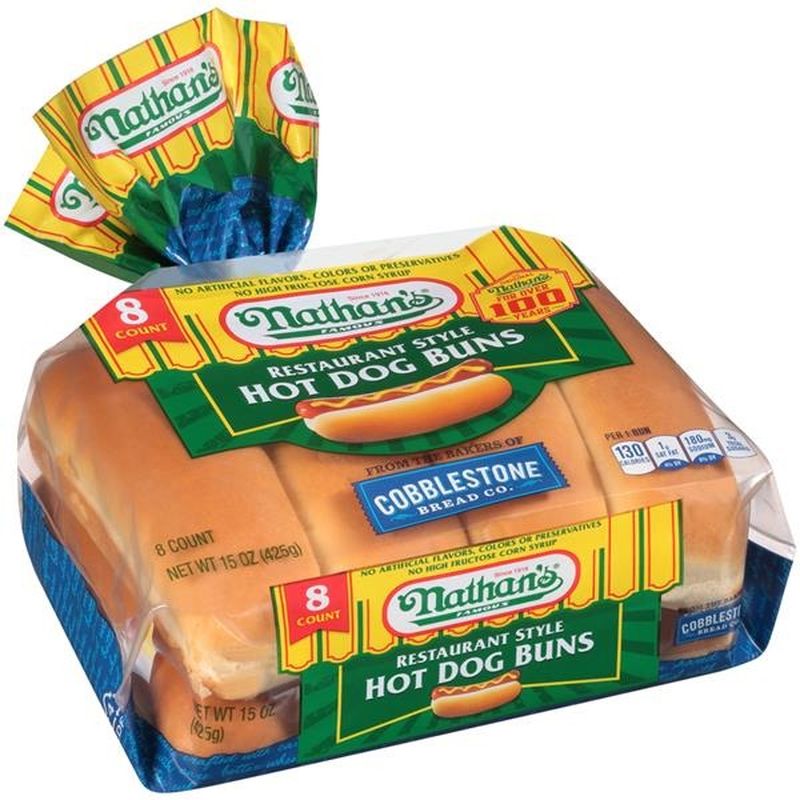 Nathan's Famous Famous Restaurant Style Hot Dog Buns (15 oz) from Hy ...