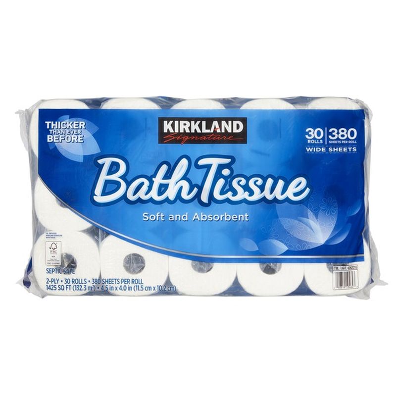 Kirkland Signature 2 Ply 380 Sheets Bath Tissue Rolls (30 ct) - Instacart