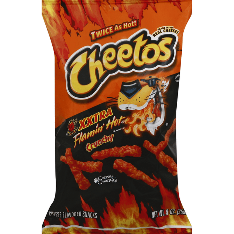 Cheetos Cheese Flavored Snacks Crunchy Xxtra Flamin Hot 9 Oz