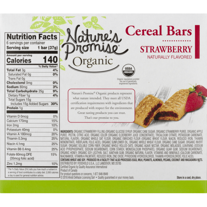 Nature's Promise Organic Cereal Bars Strawberry (1.3 oz) from Giant