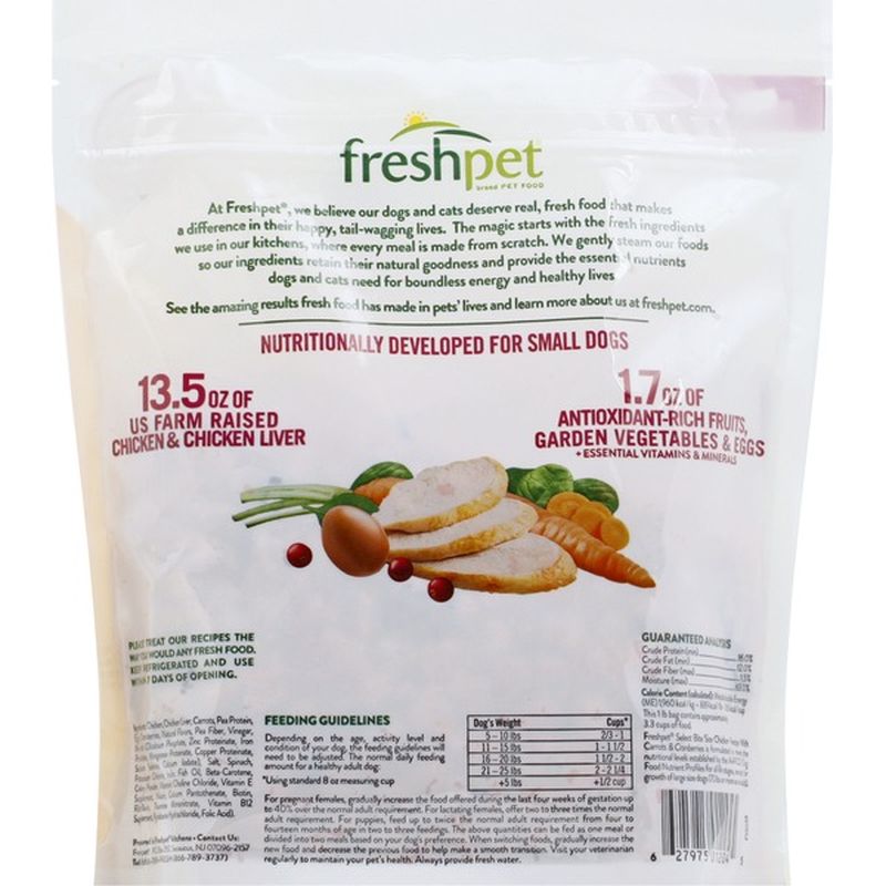Freshpet Dog Food, Chicken Recipe, BiteSize, Small Dog (1 lb) from