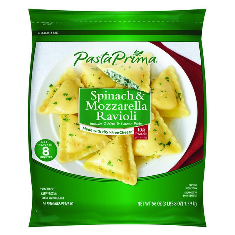 Pasta Prima Frozen Spinach And Mozzarella Ravioli 35 Lb Instacart